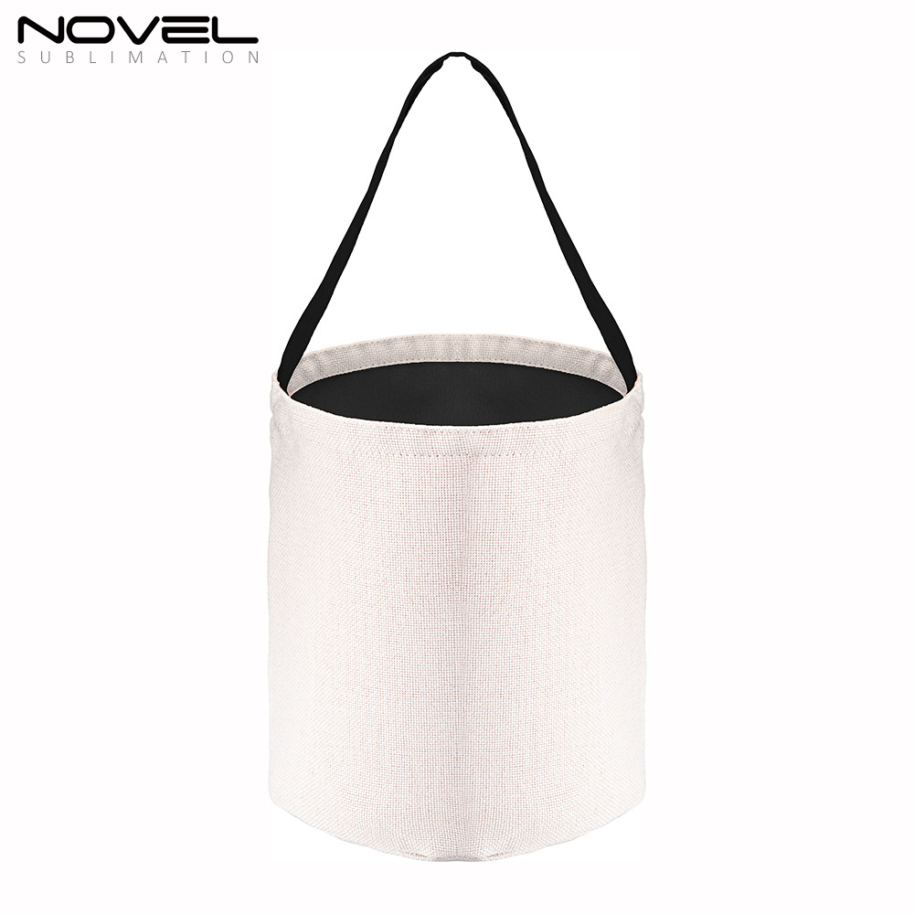 Halloween Candy Bucket Baskets Sublimation Blank Cotton And Linen Colorful Gift Bag Handbag