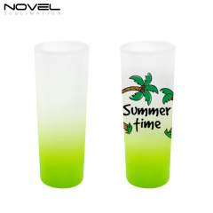 3oz Bottom Color Gradient Frosted Glass Mugs Water Tea Cups