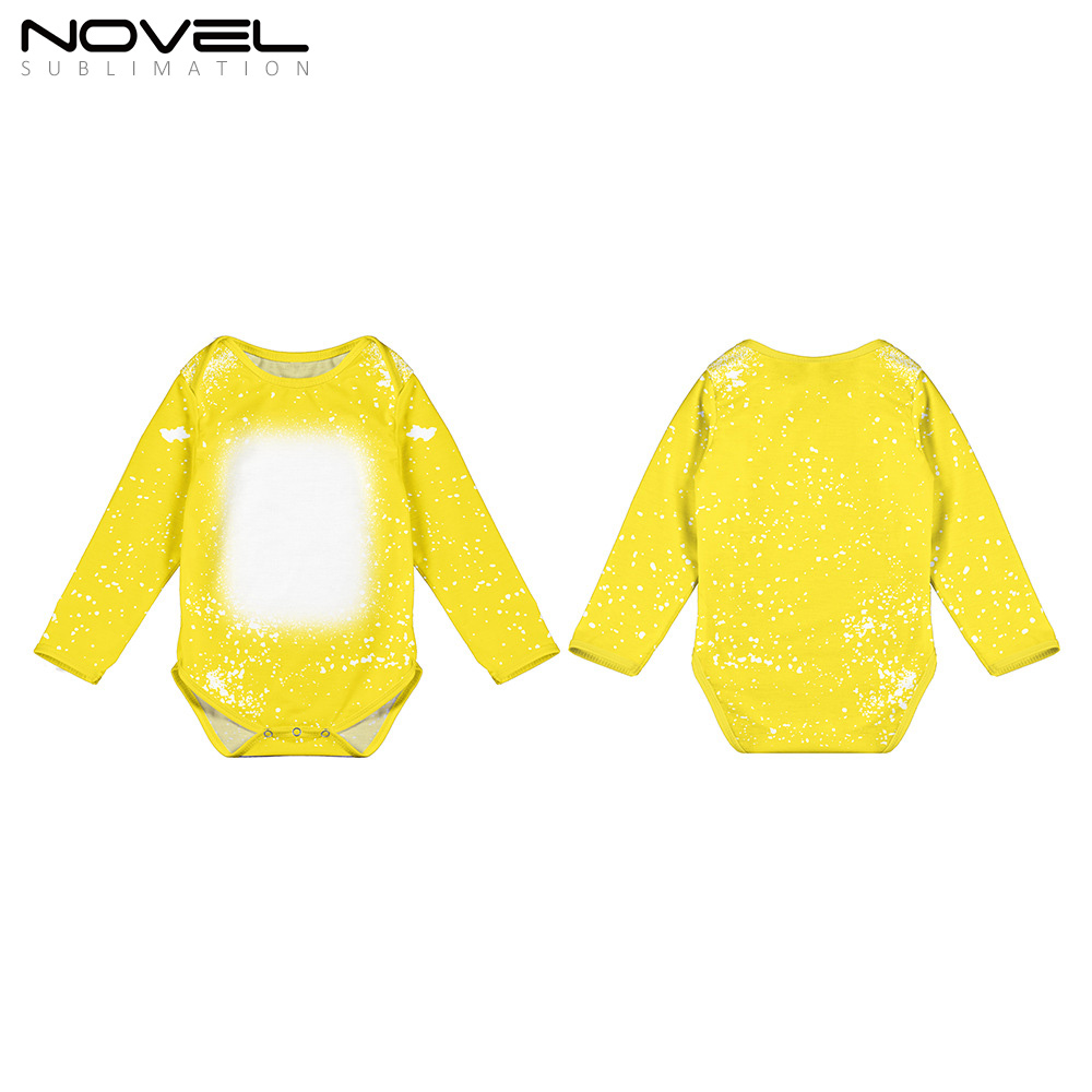 Sublimation Blank Polyester Tie-dyed Long Sleeve Baby Bodysuit