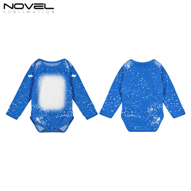 Sublimation Blank Polyester Tie-dyed Long Sleeve Baby Bobysuit