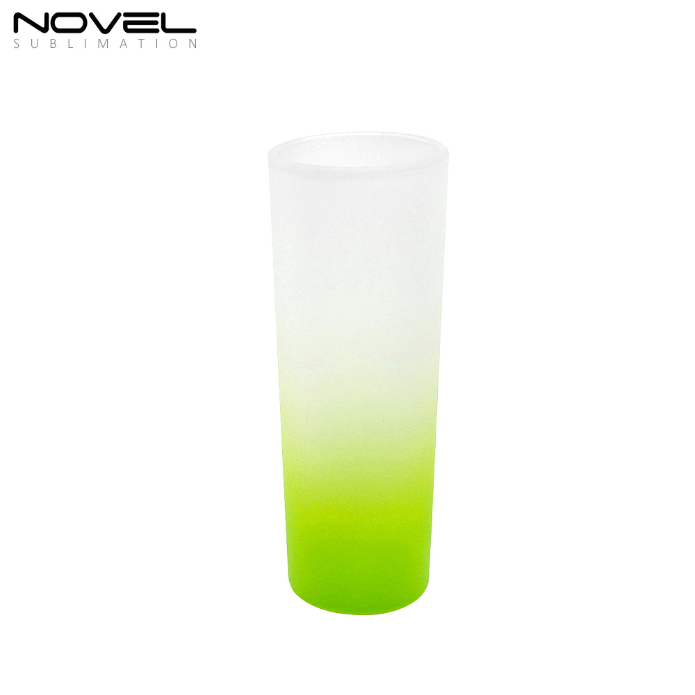 3oz Bottom Color Gradient Frosted Glass Mugs Water Tea Cups
