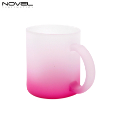 11oz Bottom Color Gradient Frosted Glass Mugs Water Tea Cups