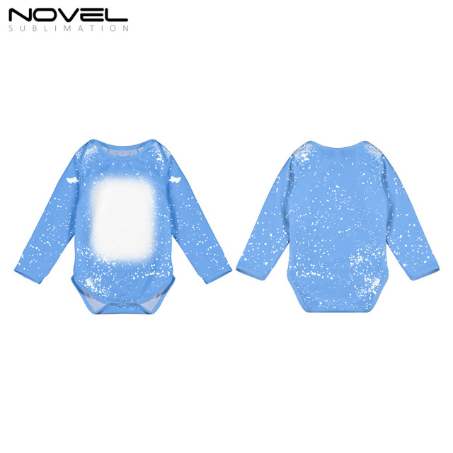 Sublimation Blank Polyester Tie-dyed Long Sleeve Baby Bobysuit