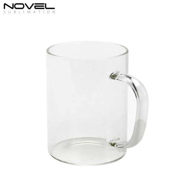 450ML Frosted/ Transparent Glass Mugs With Color Handle