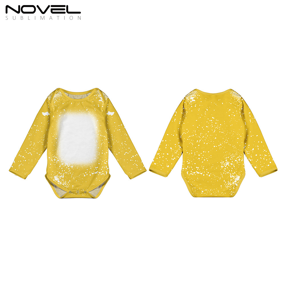 Sublimation Blank Polyester Tie-dyed Long Sleeve Baby Bodysuit