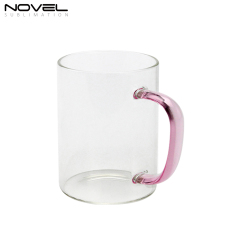 450ML Frosted/ Transparent Glass Mugs With Color Handle
