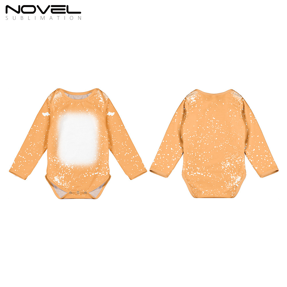 Sublimation Blank Polyester Tie-dyed Long Sleeve Baby Bodysuit