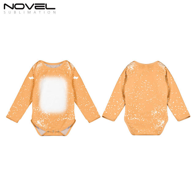Sublimation Blank Polyester Tie-dyed Long Sleeve Baby Bobysuit