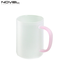450ML Frosted/ Transparent Glass Mugs With Color Handle