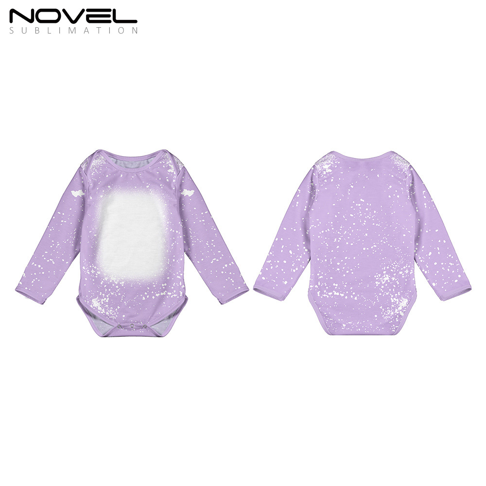 Sublimation Blank Polyester Tie-dyed Long Sleeve Baby Bodysuit