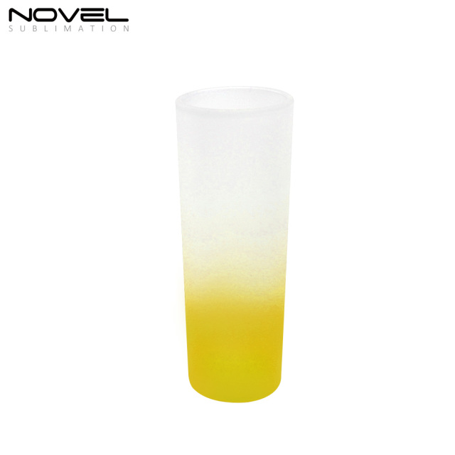 3oz Bottom Color Gradient Frosted Glass Mugs Water Tea Cups