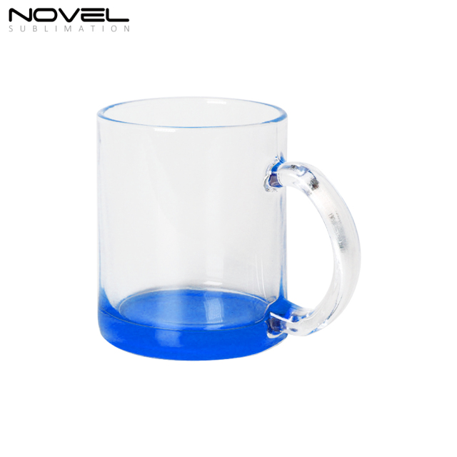 11oz Colorful Bottom Transparent Glass Water Tea Cups