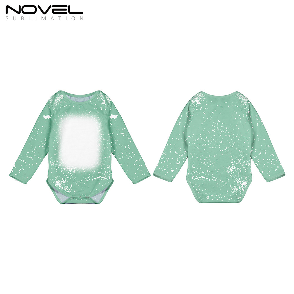 Sublimation Blank Polyester Tie-dyed Long Sleeve Baby Bodysuit