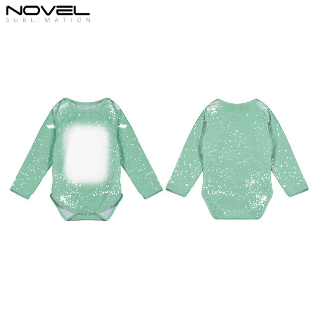 Sublimation Blank Polyester Tie-dyed Long Sleeve Baby Bobysuit