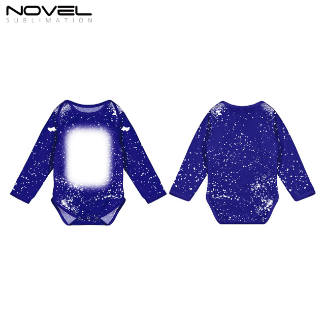 Sublimation Blank Polyester Tie-dyed Long Sleeve Baby Bobysuit