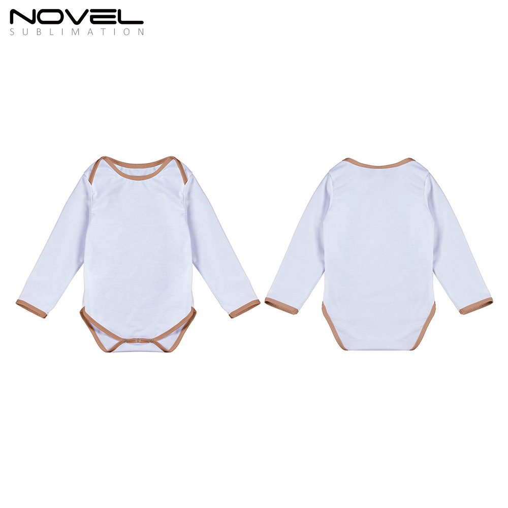 Sublimation Blank Color edge Polyester Long Sleeve Baby Bodysuit