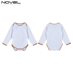 Sublimation Blank Color edge Polyester Long Sleeve Baby Bodysuit