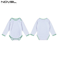 Sublimation Blank Color edge Polyester Long Sleeve Baby Bodysuit