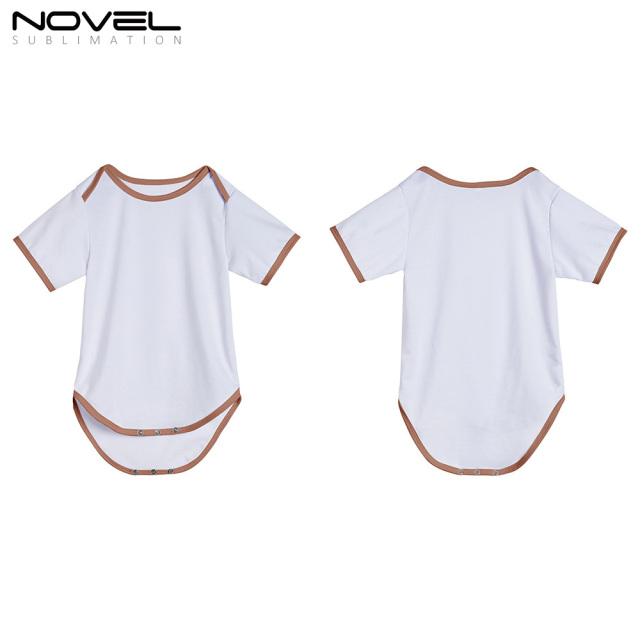 Sublimation Blank Color edge Polyester Short Sleeve Baby Bodysuit