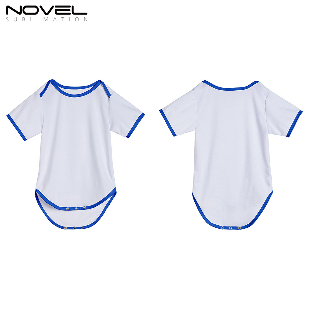 Sublimation Blank Color edge Polyester Short Sleeve Baby Bodysuit