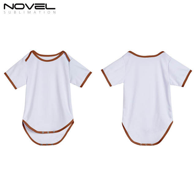 Sublimation Blank Color edge Polyester Short Sleeve Baby Bodysuit