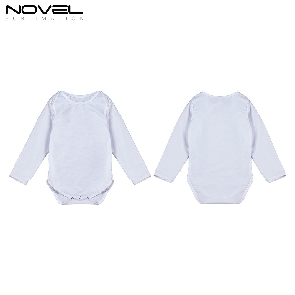 Sublimation Blank Color edge Polyester Long Sleeve Baby Bodysuit