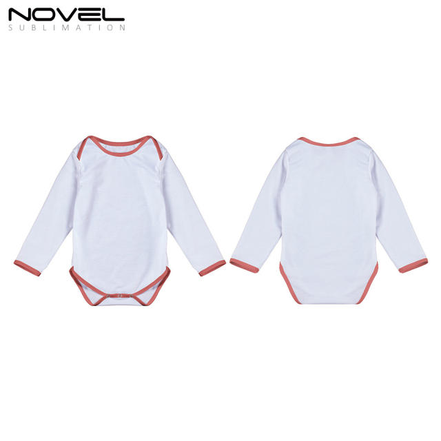 Sublimation Blank Color edge Polyester Long Sleeve Baby Bobysuit