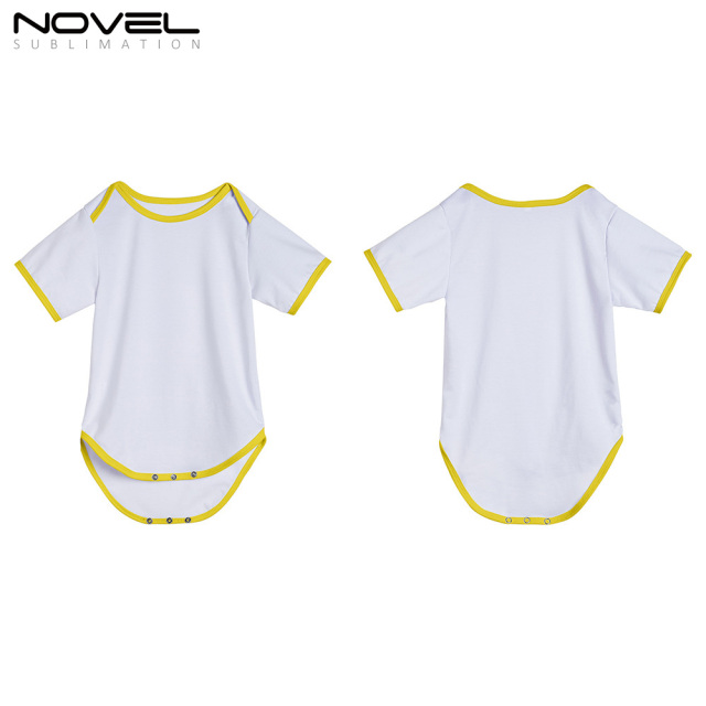 Sublimation Blank Color edge Polyester Short Sleeve Baby Bodysuit