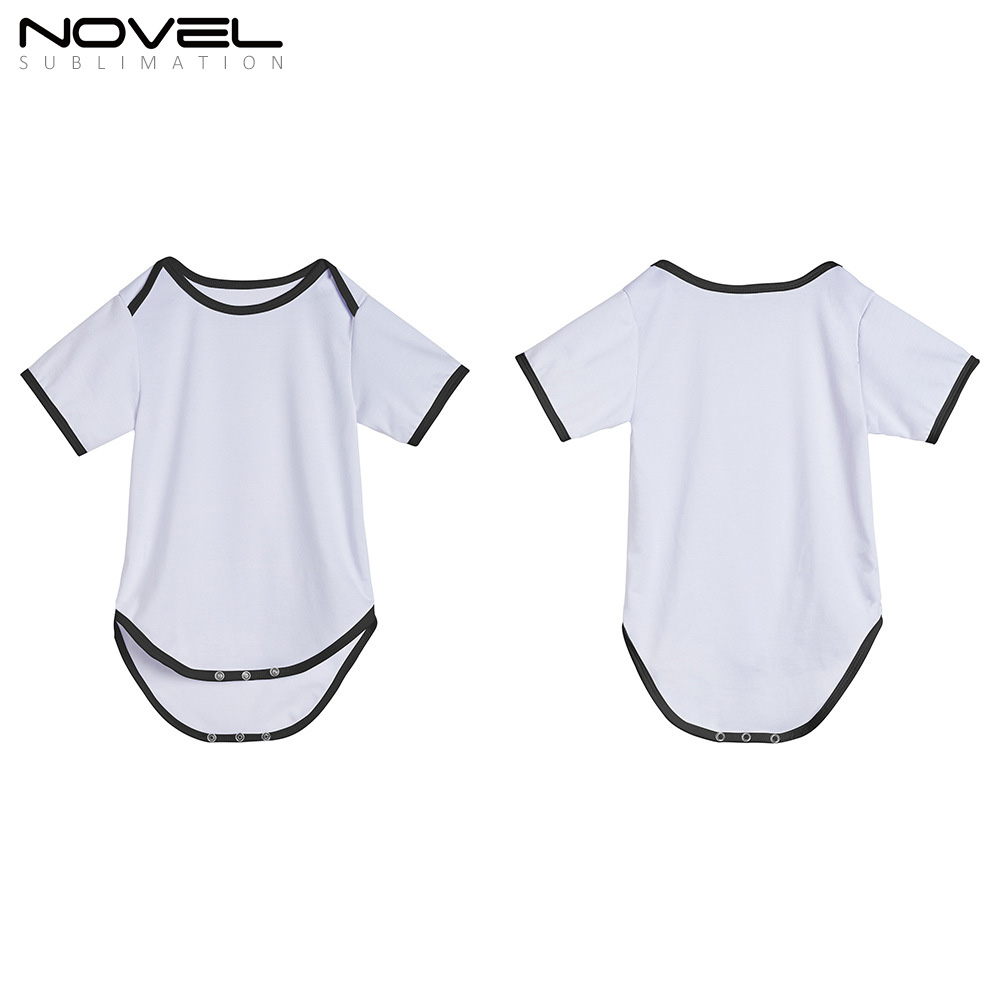 Sublimation Blank Color edge Polyester Short Sleeve Baby Bodysuit