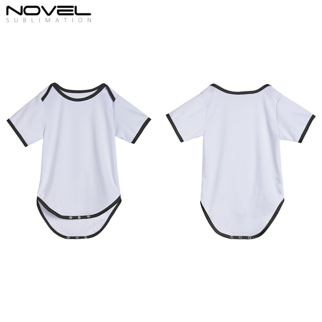 Sublimation Blank Color edge Polyester Short Sleeve Baby Bobysuit