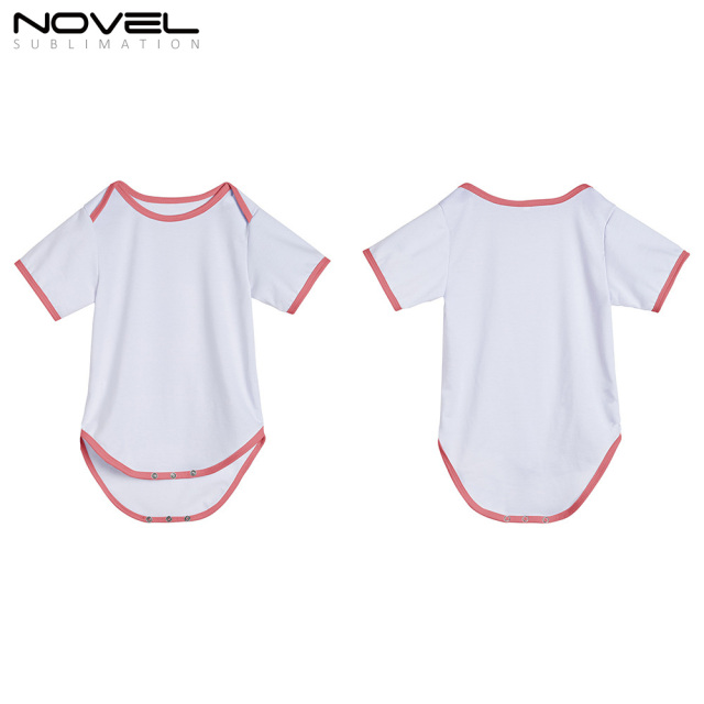 Sublimation Blank Color edge Polyester Short Sleeve Baby Bobysuit