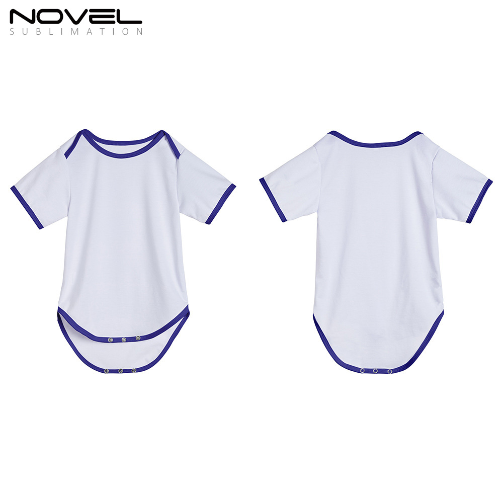 Sublimation Blank Color edge Polyester Short Sleeve Baby Bodysuit