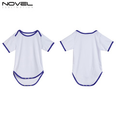 Sublimation Blank Color edge Polyester Short Sleeve Baby Bodysuit