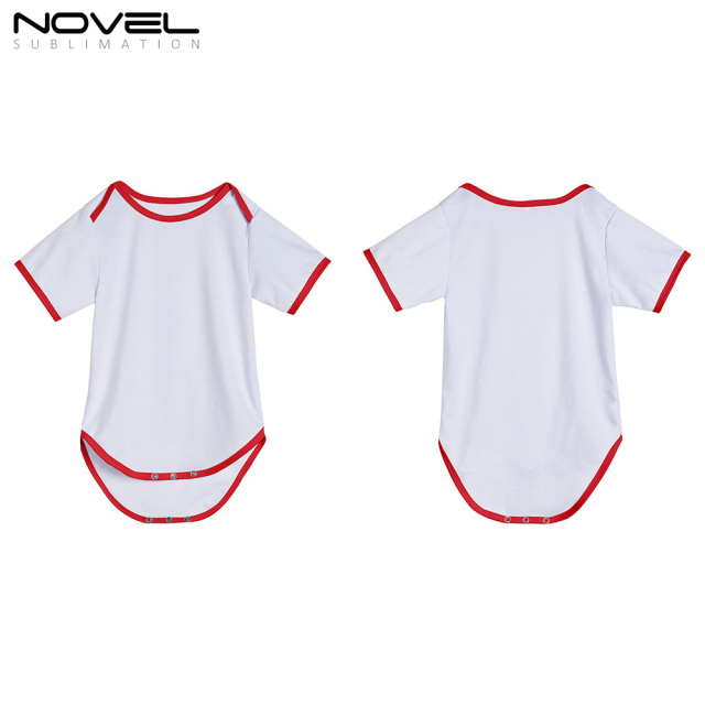 Sublimation Blank Color edge Polyester Short Sleeve Baby Bobysuit