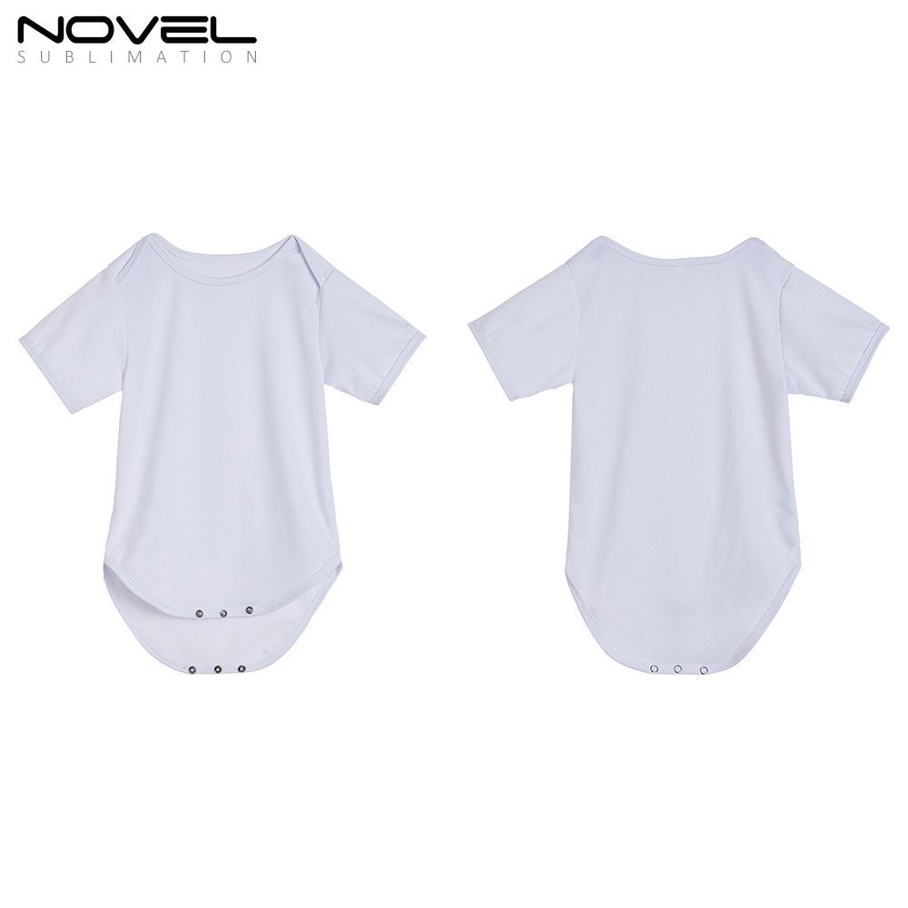 Sublimation Blank Color edge Polyester Short Sleeve Baby Bodysuit