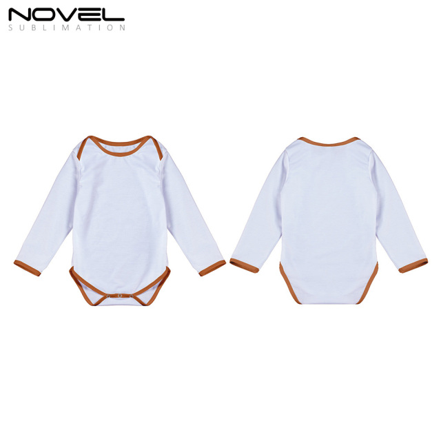 Sublimation Blank Color edge Polyester Long Sleeve Baby Bodysuit