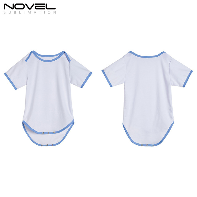 Sublimation Blank Color edge Polyester Short Sleeve Baby Bodysuit