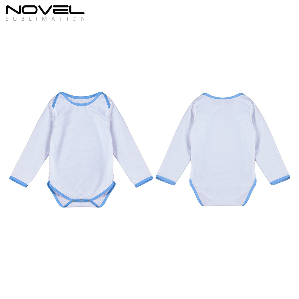 Sublimation Blank Color edge Polyester Long Sleeve Baby Bodysuit