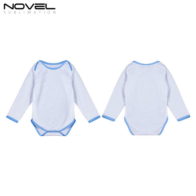 Sublimation Blank Color edge Polyester Long Sleeve Baby Bobysuit