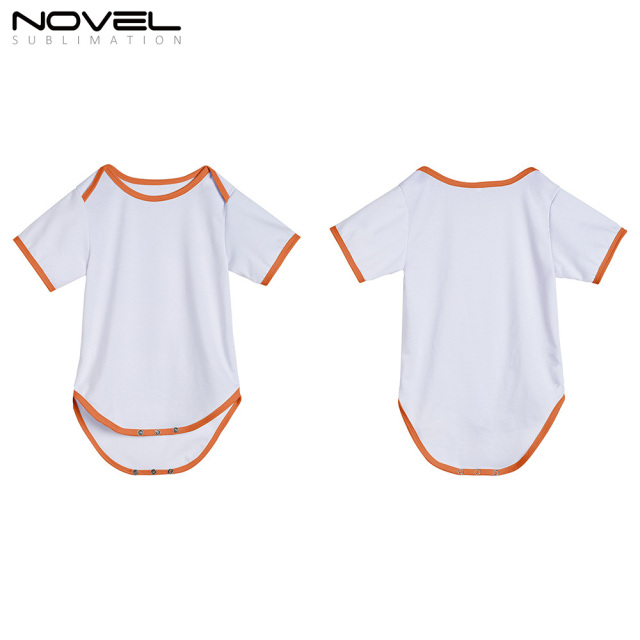 Sublimation Blank Color edge Polyester Short Sleeve Baby Bobysuit