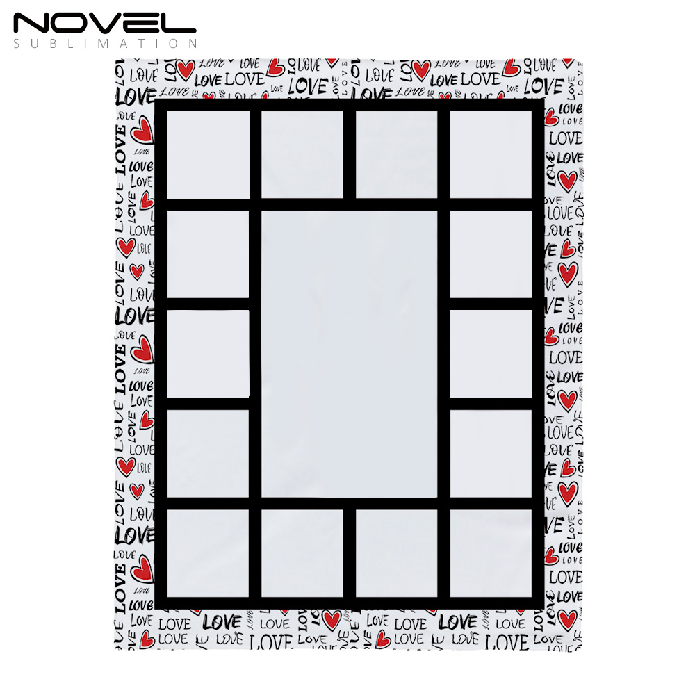 Colorful Sublimation Blank Flannel Grid Blanket With Lace Home Sofa Portable Soft Blanket