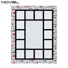 Colorful Sublimation Blank Flannel Grid Blanket With Lace Home Sofa Portable Soft Blanket
