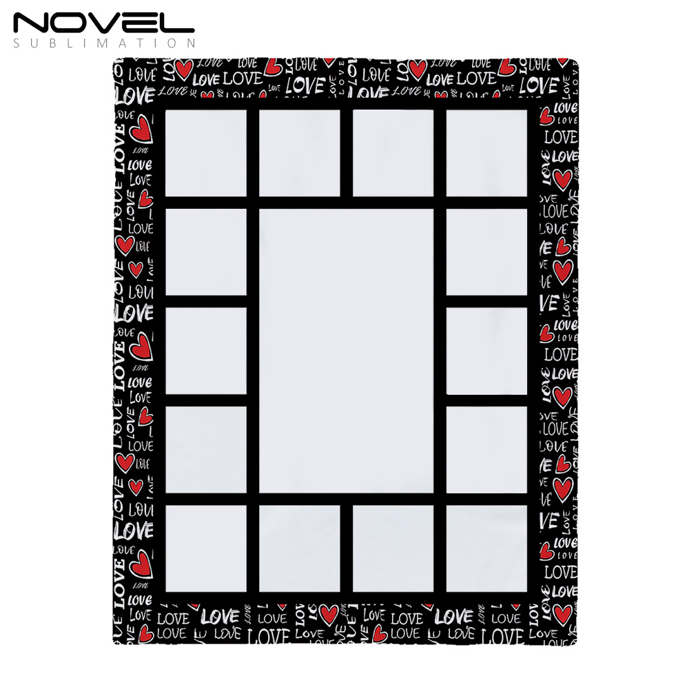 Colorful Sublimation Blank Flannel Grid Blanket With Lace Home Sofa Portable Soft Blanket