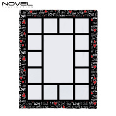 Colorful Sublimation Blank Flannel Grid Blanket With Lace Home Sofa Portable Soft Blanket