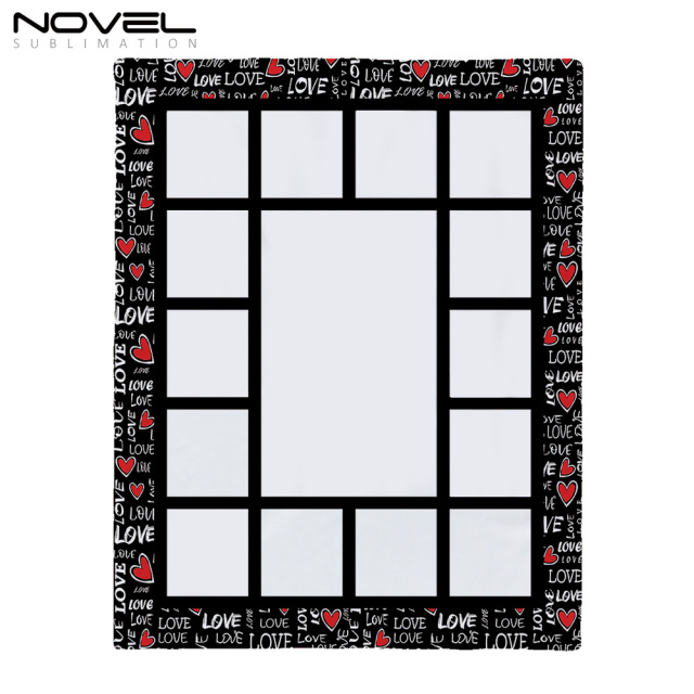 Colorful Sublimation Blank Flannel Grid Blanket With Lace Home Sofa Portable Soft Blanket
