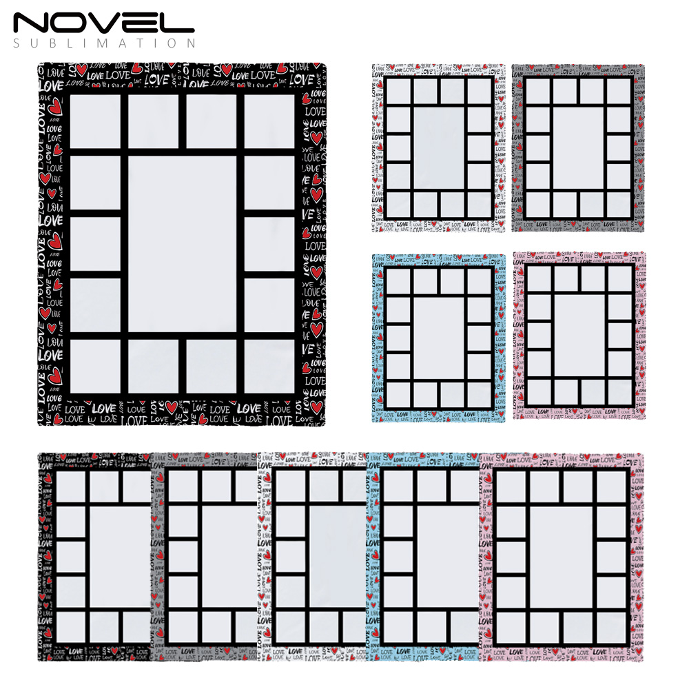 Colorful Sublimation Blank Flannel Grid Blanket With Lace Home Sofa Portable Soft Blanket