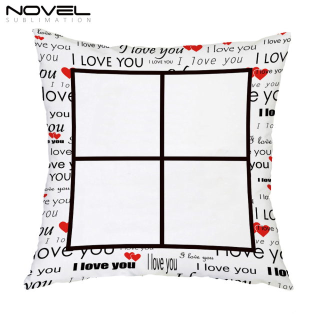 Sublimation Blank Alphabet-print Grid Short Plush Pillowcase With Letters