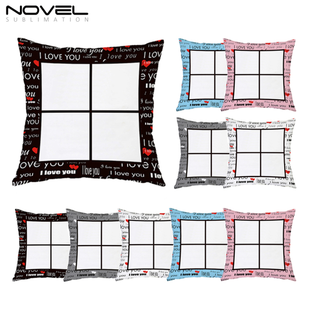 Sublimation Blank Alphabet-print Grid Short Plush Pillowcase With Letters