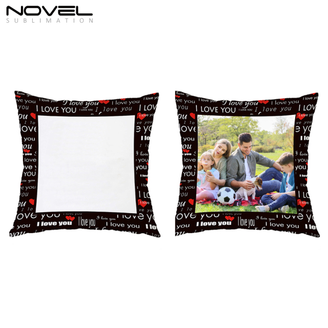 Sublimation Blank Alphabet-print Grid Short Plush Pillowcase With Letters