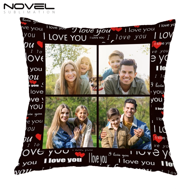 Sublimation Blank Alphabet-print Grid Short Plush Pillowcase With Letters